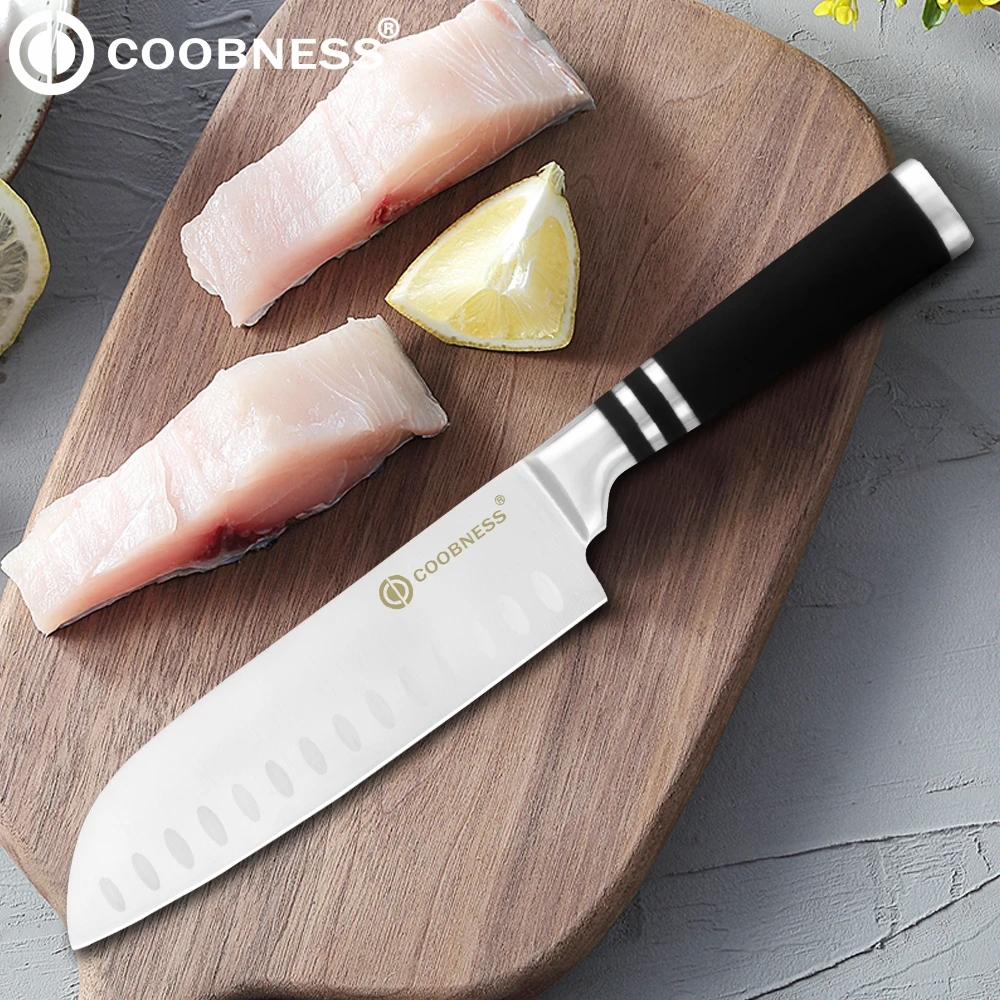 Stainless Steel Chef Knife Slicing Bread Santoku Knives Utility Knives For Cutting Shredding Meat Fish Vegetable Kitchen Knife