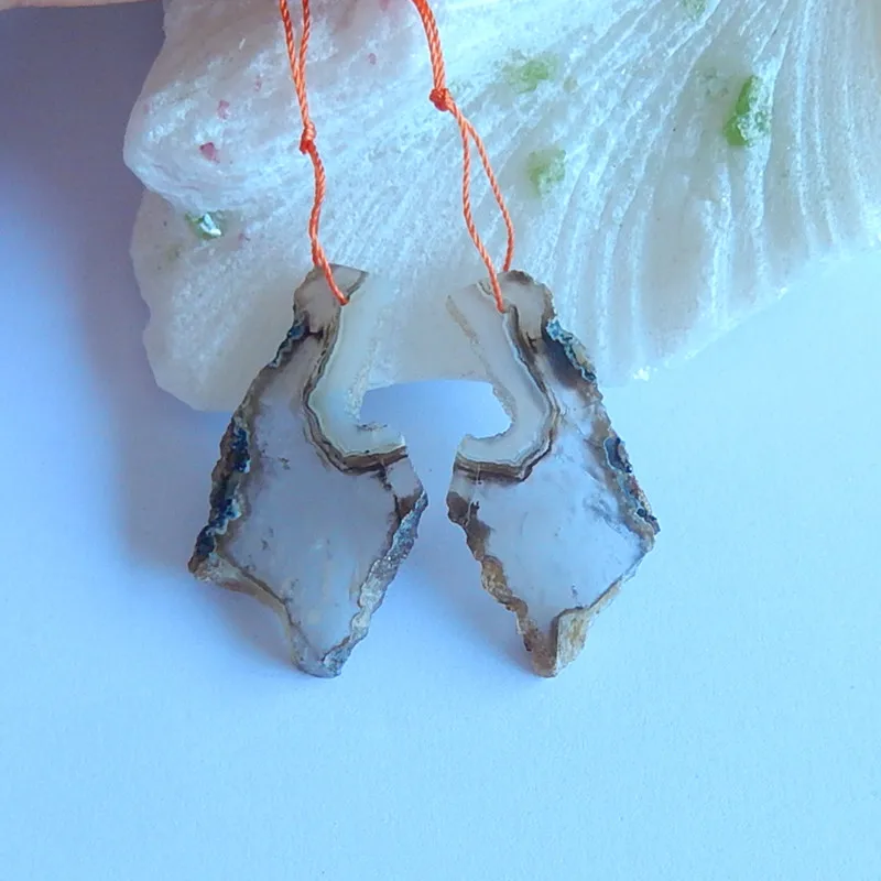 Самородок Агат Модные женские серьги, женские популярные специальные, 41x22x4 мм, 9,83 г