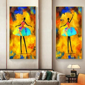 Ballet Girl Abstract Paintings Printed on Canvas 3