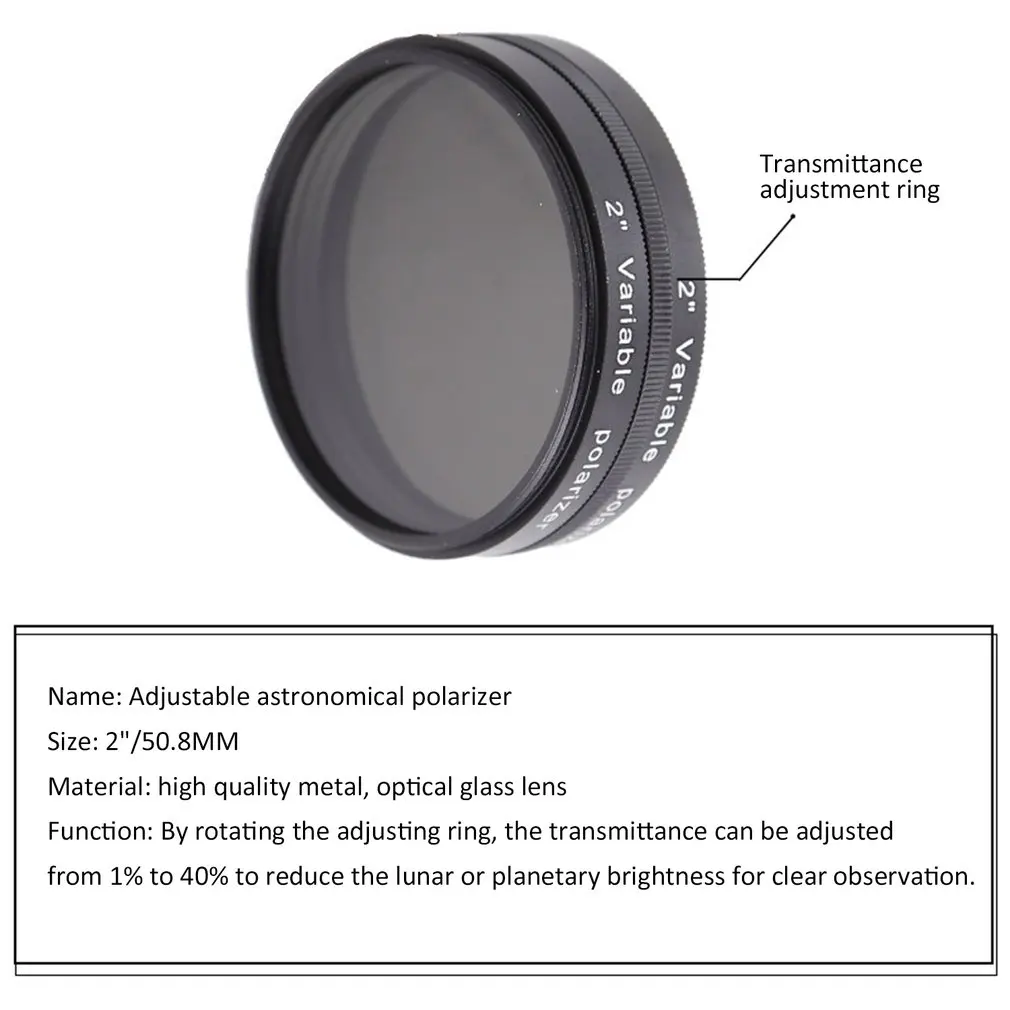 1.25 2 inch Filter Variable Polarizing for Astronomy Monocular Telescope& Eyepiece Filter Excellent Quality F9147 dropshipping