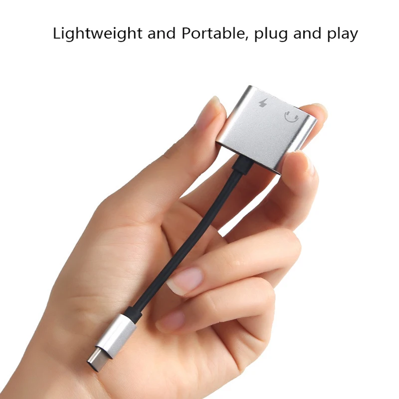 2 в 1 USB C Aux аудио сплиттер адаптер тип-c до 3,5 мм разъем для наушников Тип C конвертер Кабель-адаптер для samsung xiaomi huawei