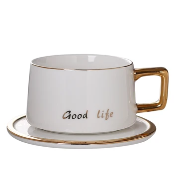 

Porcelain Cersmic Coffee Cup Saucer Set Modern Luxury Hand Painted Espresso Cups Spoon Taza Home Afternoon Coffee Tea Cup E6