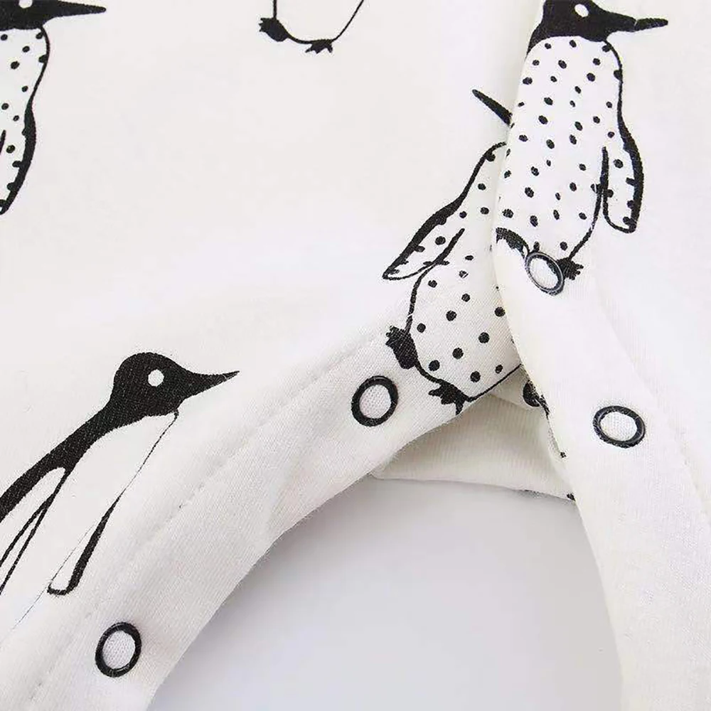 Newborn Cotton Pajamas For Boys Girls Long Sleeve Footed Sleepsuit