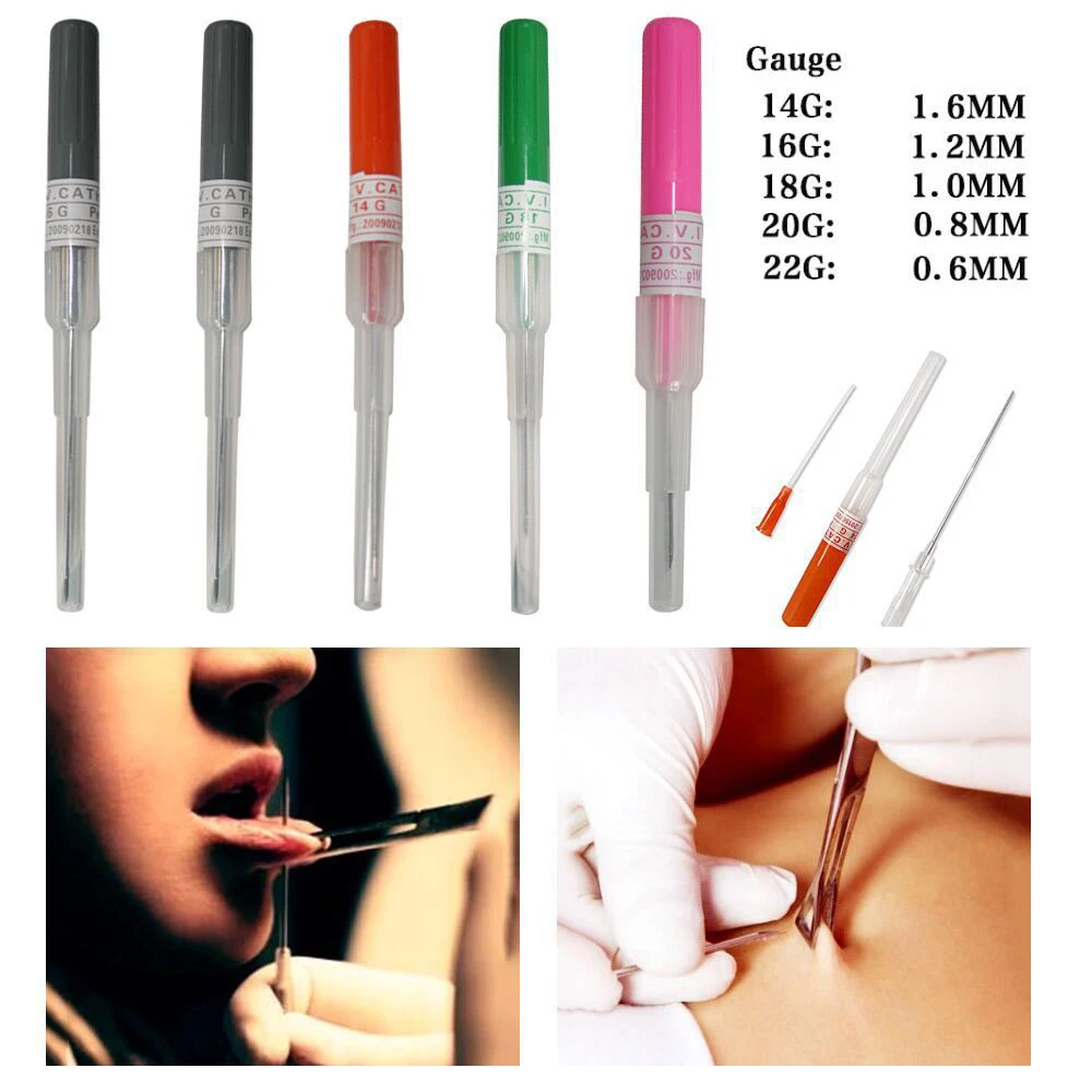 Surgical Needles Sterilized Jewelry Body Piercing Supply Tattoo 14g 18g 16g