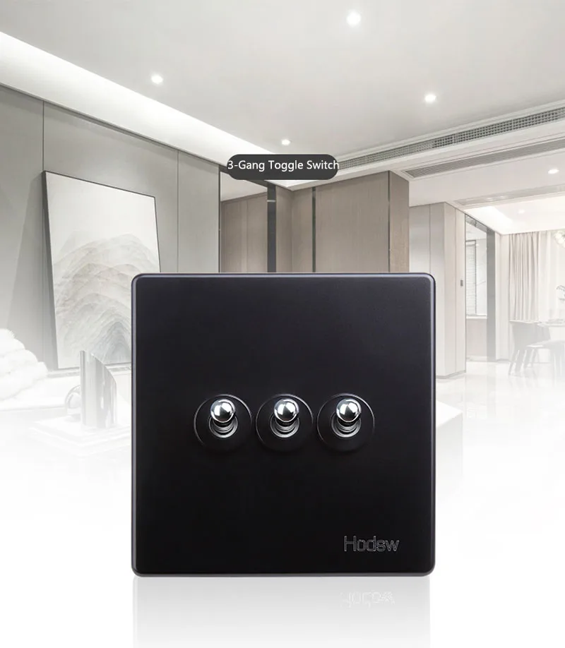 1-4 Gang Home improvement 86 Type Black Silver Lever Toggle Switch Single Dual Control Wall Led Lamp Switch 10A 220V