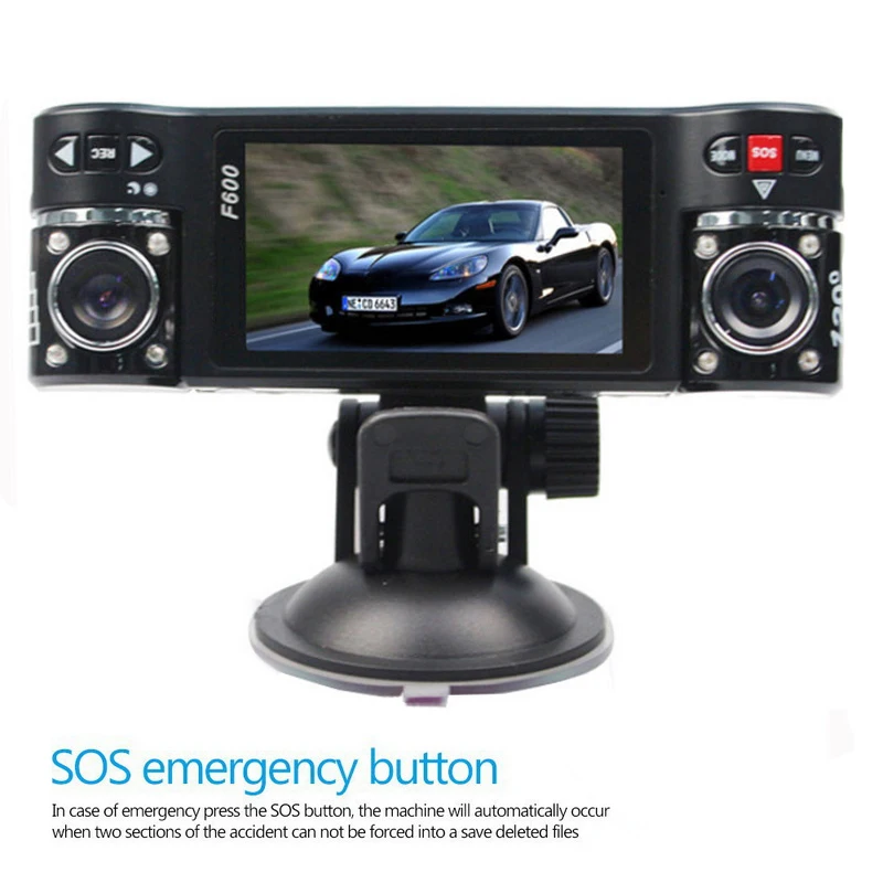 F30 Автомобильный видеорегистратор 2," lcd HD Две камеры Авто Цифровой видеорегистратор ночного видения Видеокамера 120 градусов широкий угол обзора кнопка SOS