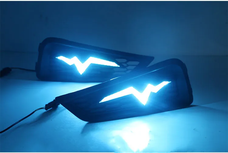 

Osmrk led drl daytime running light for Honda city 2015-2019 with yellow turn signals and blue night running light