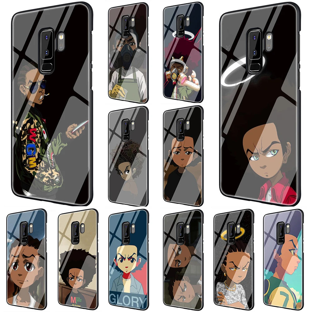 

EWAU The Boondocks Tempered Glass Phone Cover Case For Samsung Galaxy S7 edge S8 9 10 Plus Note 8 9 10 A10 20 30 40 50 60 70