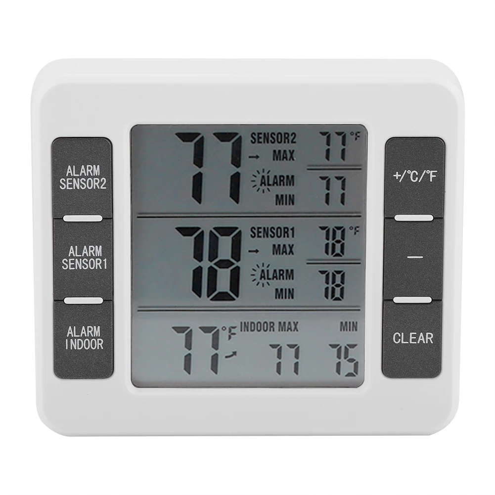 Wireless Digital Freezer Thermometer Household Indoor Outdoor Temperature Sensor With Audible Alarm Refrigerator Thermo Meter |