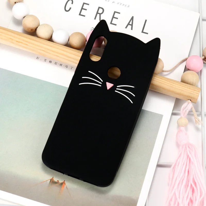 Чехол с милой бородой котом для Xiao mi Red mi Note 7 6 Pro 5A Prime чехол Red mi 6A 5A S2 Y2 чехол Xio mi Pocophone F1 mi 8 9 SE Lite чехол s - Цвет: Black Case