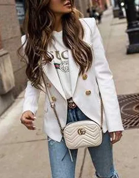 

hirigin Womens Long Sleeve Causal Blazer Suit Coat female solid Work Jacket ladies Slim Formal button v-nekc fashion Suit new