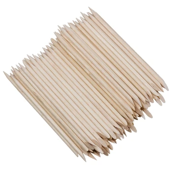 

100 x Wooden Stick With Lace Nail Art Nail Care Skin color