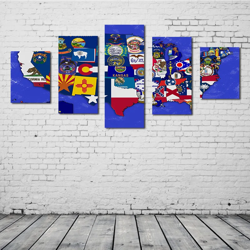 

Manufacturers Direct Selling 5-frame America National Flag Computer Airbrush Painting wu kuang hua xin Home Living Room Bedroom