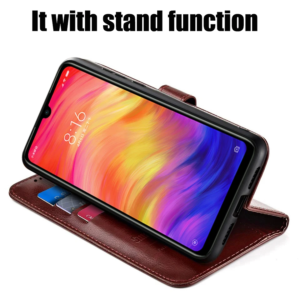 Чехол для Xiaomi Redmi Note 7 кожаные Силиконовые чехлы бумажники Pro чехол телефона
