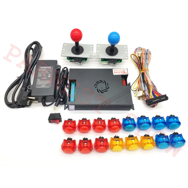 2 игрока аркадный Набор DIY 9D 2222 в 1 игровая доска аркадная 5Pin джойстик и Хрустальная кнопка для боевого игрового автомата