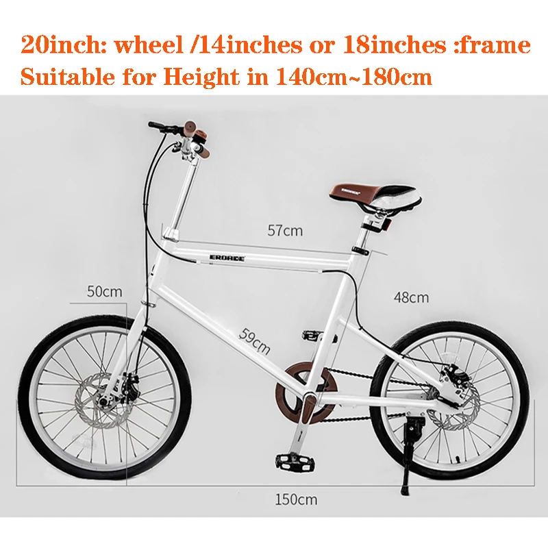 20 inch bike 14inch 18inch frame 7speeds Commuter bike Retro Leisur Bike white black bike frame mini bicycle