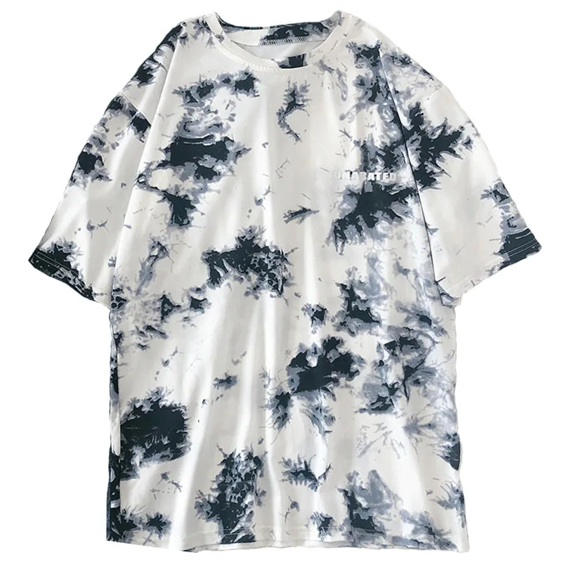Tie-dye Summer T Shirt Women 2020 Letter Printed Female White Tee Tops O-Neck Oversize Tees Short Sleeve Femme Shirt L0478