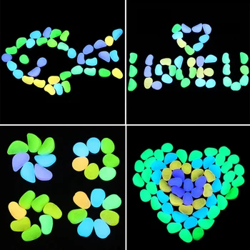 

200PCS Aquarium Decoration Luminous Stone Fish Tank Cobblestone Stone Luminous Stone Pebble Light Stone