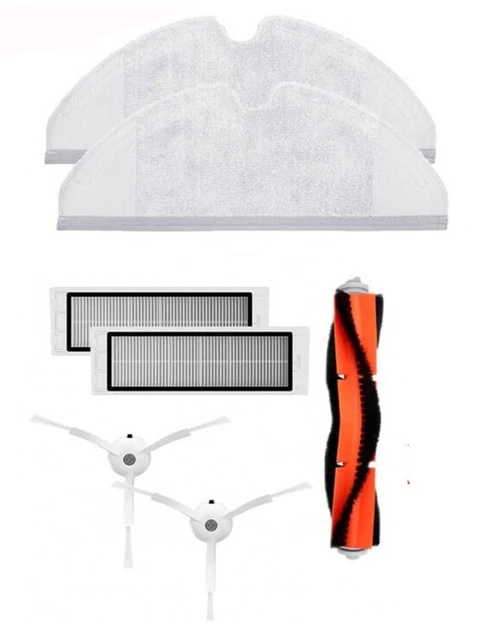New 1pcs main brush + 2pcs filter+2pcs side mop cloths for Xiaomi vaccum 2 roborock s50 s51 | Бытовая техника