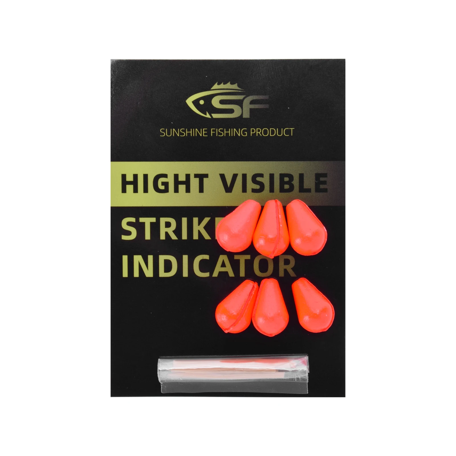 SF 6Pcs Fly Fishing Teardrop Strike Indicators Fluorescent Red Tooth Pick