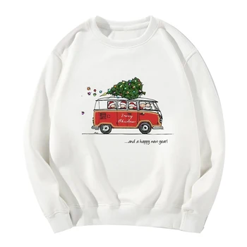 

Merry Christmas and a happy new year Print Hoodie Sweatshirt Women Autumn Winter Fashion Kawaii Hip Hop Coat Femme Pullovers