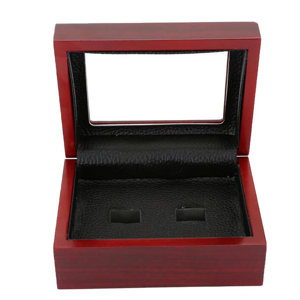 Wine Red 2-Hole Винный красный деревянный ящик Органайзер Портативный 12x16x7 см размер путешествия 2-6 отверстие случае Чемпионат Спортивное кольцо - Цвет: Wine Red 2-Hole