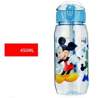 Disney мультфильм пластиковая чашка для воды детская соломенная чашка для питья студенческий переносной чайник герметичные 450 мл детские чашки Детские Чашки