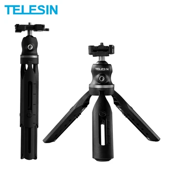 

TELESIN Mini Extendable Tripod 360 Degree Ball Head Cold Shoe Phone Clip Vlog Tripod for Action Camera iPhone Android DSLR