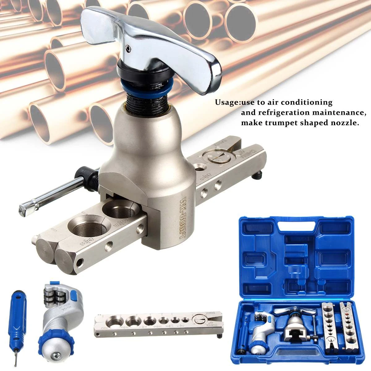 US $51.12 Doersupp Alloy Steel Pipe Expander Refrigeration Eccentric Cone Ratchet Flaring Flare Tool Kit Woodworking Metal Extension Tools