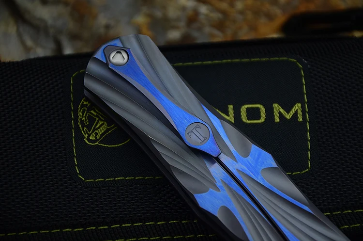Титановый плавник VENOM Kevin John T series M390 складной нож керамический шариковый
