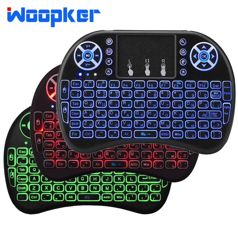 Air Mouse 2.4GHz Mini Wireless QWERTY Keyboard Full Touchpad Large Touch Pad Remote Control for Android TV Box PC Color: H18 with Backlight Calvas 10pcs H18 Air Mouse 2.4GHz Mini Wireless QWERTY Keyboard Full Touchpad Large Touch Pad Remote Control for Android TV Box PC Color: H18 with Backlight Calvas 10pcs H18