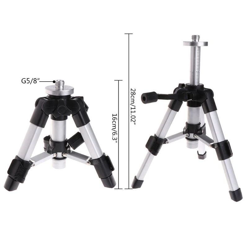 Портативный с треножным штативом 5/8 дюймов лазерный нивелир Мини-Штативы алюминиевые регулируемые 16-28 см Прямая поставка Поддержка