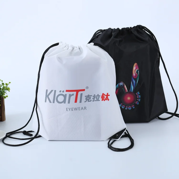 

Drawstring Bags Custom Logo String Bag Promotional Sports Printed Backpack Pull Rope Female Canvas Gym School