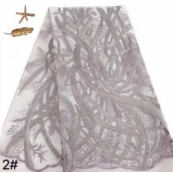 

Embroidered Net Fabric with beads With super Quality David-59.2806 African Tulle Lace Fabric For party Dress