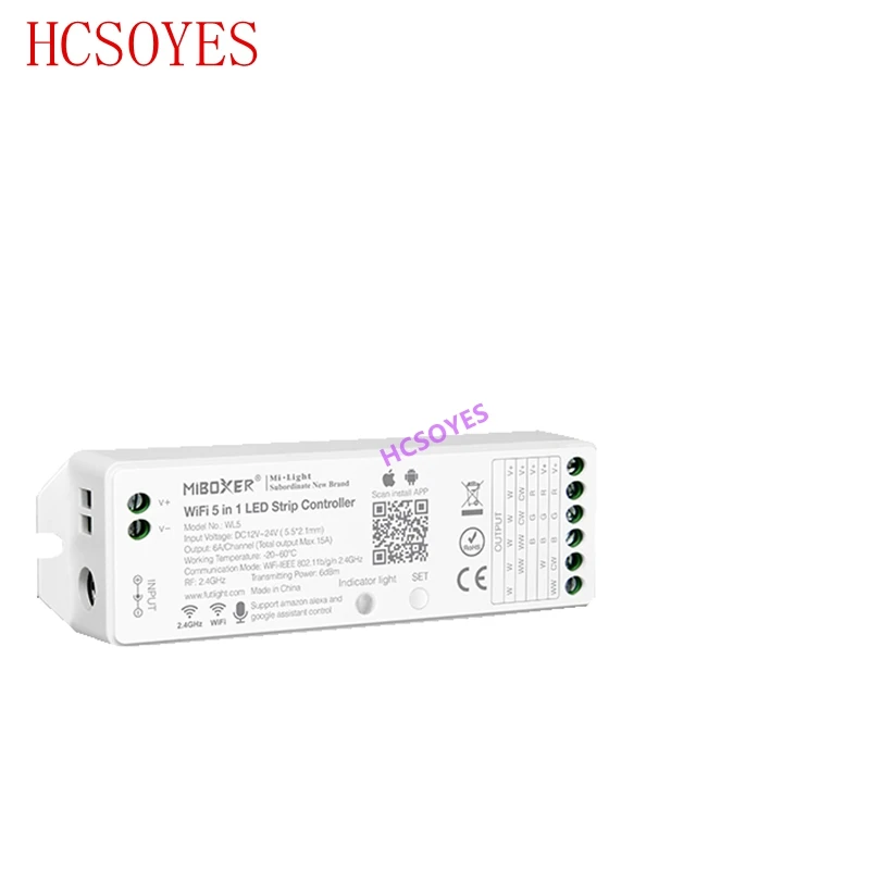 MIBOXER WL5 2 4G 15A 5 в 1 Wi-Fi светодиодный контроллер для одного цвета CCT RGB RGBW + полосы