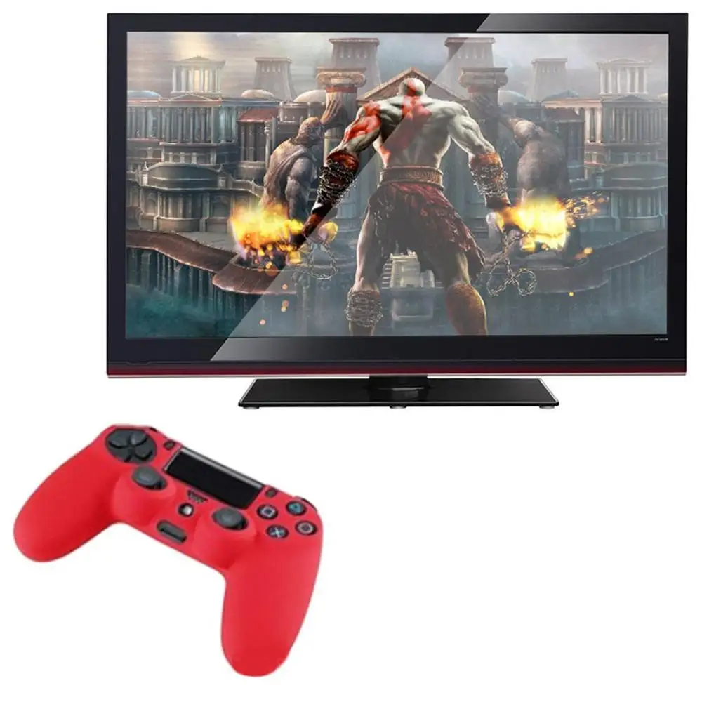 

Newest black blue red Soft Silicone Rubber Gel Skin Non-slip Case Cover for PS4 Controller