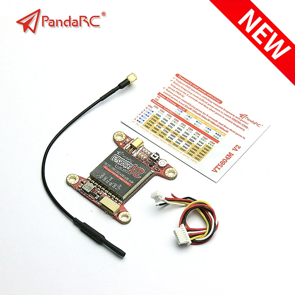 

New Arrival PandaRC VT5804MV2 5.8G 48CH 600mW VTX FPV Video Transmitter Receiver Power Switchable for Fpv RC Drone Accessories