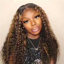 Brasileño destacar agua onda de encaje del pelo humano del Frente pelucas con minimechones encaje de colores cierre peluca para mujeres Density150 pelo Remy