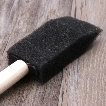 

10Pcs Sponge Brush Wooden Handle Watercolor Oil Stain Art Craft Painting Drawing R9JA
