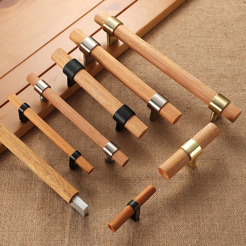 96mm 128mm Wooden Handles For Furniture Bronze Cabinet Pulls Modern Black Gold Kitchen Doors Drawer Adjustable Knobs Hardware |