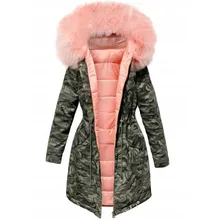 Новинка, женская зимняя куртка с капюшоном, зимнее пальто, парка, Женская свободная парка с меховым воротником, куртки с хлопковой подкладкой