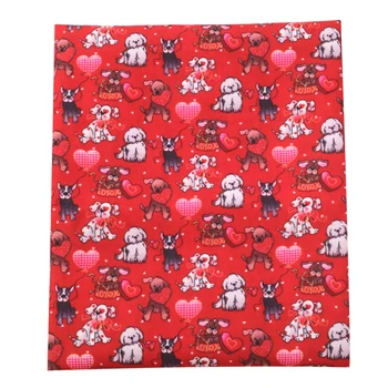 

David accessories 50*145cm Plaid Dog Printed Polyester Cotton Fabric for Tissue Kids Home Textile for Sewing Tilda Doll,c9962