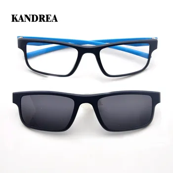 

KANDREA 2020 Fashion New Men Women Magnetic Clip Sunglasses Trending Dual Purpose Eyeglasses Ultem Square Optical Eyewear Frame