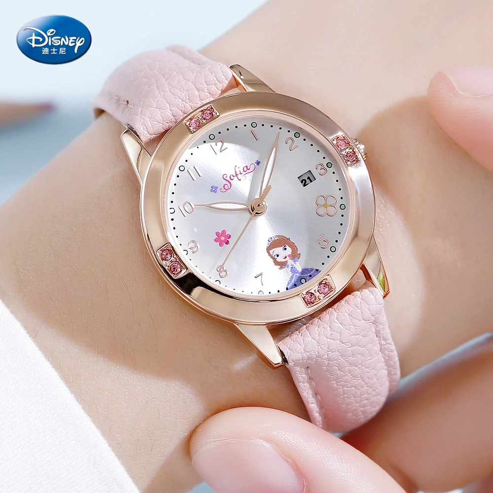 ディズニープリンセス腕時計ソフィアファッションカレンダークォーツ時計高校生ベルトガール腕時計ルミナスハンズウォッチ女性合金 Women S Watches Aliexpress