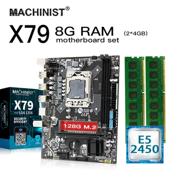

E5 X79 LGA 1356 motherboard set kit with Intel Xeon E5 2450 CPU 8GB(2*4G) 1600MHz DDR3 ECC REG RAM Mico-ATX NVME M.2 128GB SSD