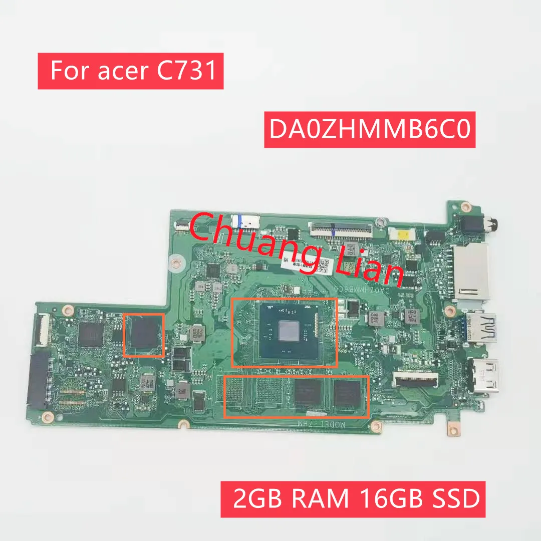 NBGM811005 для acer chromebook c731 CB311-7H материнская плата DA0ZHMMB6C0 с процессором AMD 2 Гб ОЗУ 16 SSD 100%