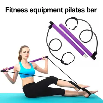 

Portable Elastic 2 Foot Loops Lightweight Trainer Pilates Bar Stick Yoga Rally Bar Fitness Equipment Pilates Bar Fitness Bar