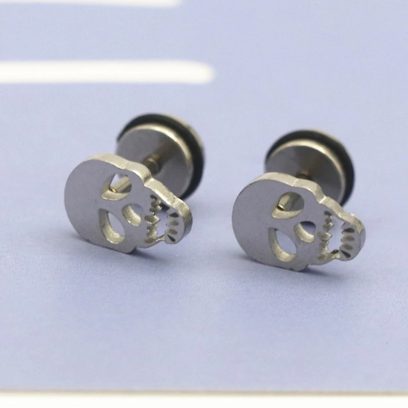 

Skull Earrings Titanium Steel Stainless Steel Earrings European Punk Earrings