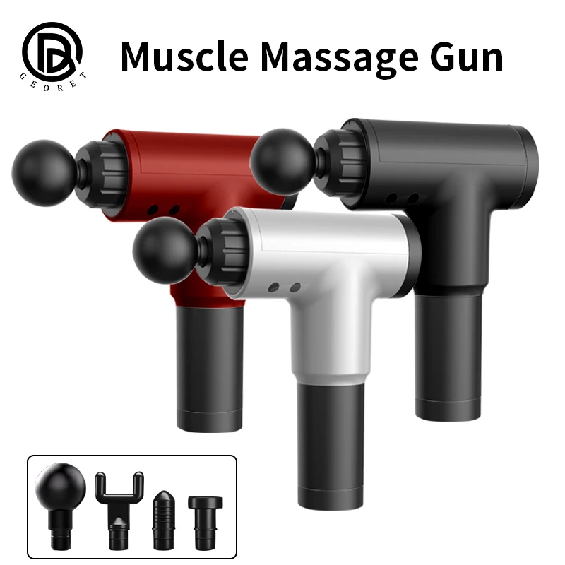 

GEDRET Massage Muscle Relaxation Massage Gun Use In Home Deep Dynamic Therapy Relaxation Pain 4 Heads With Package