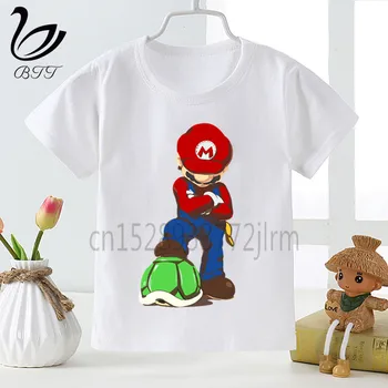 

Boys Girls Super Mario Clothes T-shirt Boy Cartoon Funny Printing Children Clothing Girls Tops Boys Cute Fashion Tshirt